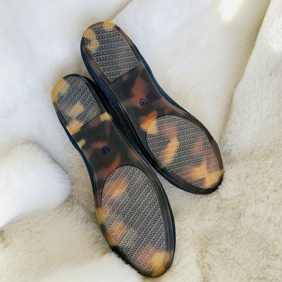 Rothy's The Flat Classic Rounded Forest Green/Teal Sustainable Ballet Flats - Picture 7 of 11